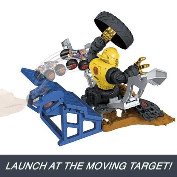 NEW Hot Wheels Monster Trucks Arena Smashers Mega-Wrex Vs Crushzilla Takedown Pl - Picture 15 of 15